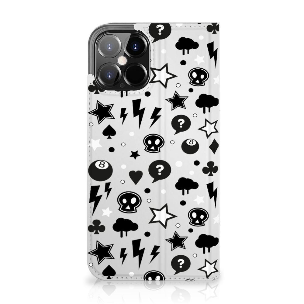 Mobiel BookCase iPhone 12 Pro Max Silver Punk - B2C Telecom
