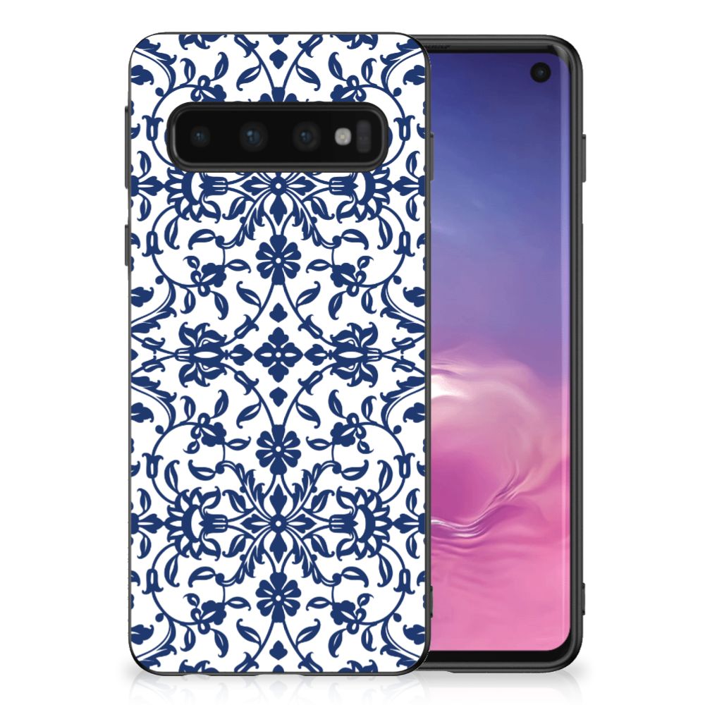 Samsung Galaxy S10 Skin Case Flower Blue B2C Telecom