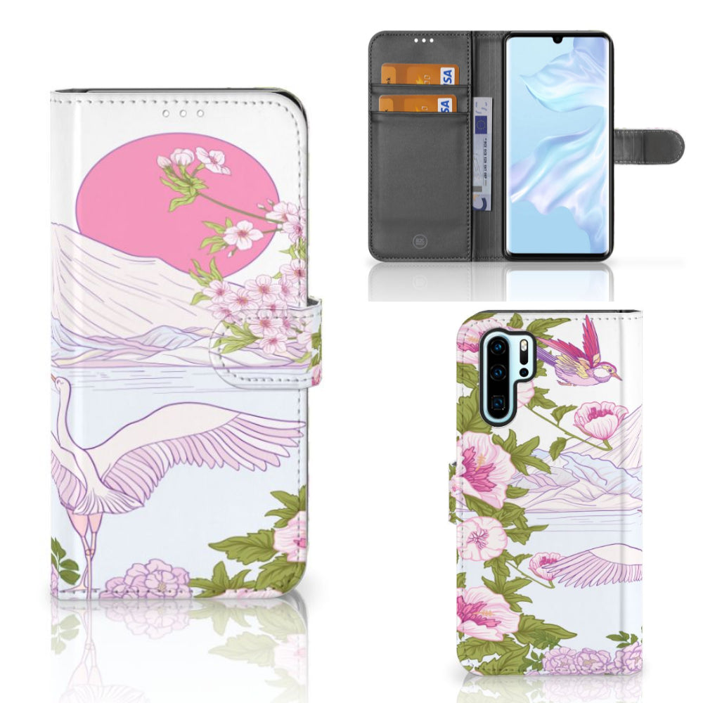 Huawei P30 Pro Telefoonhoesje met Pasjes Bird Standing