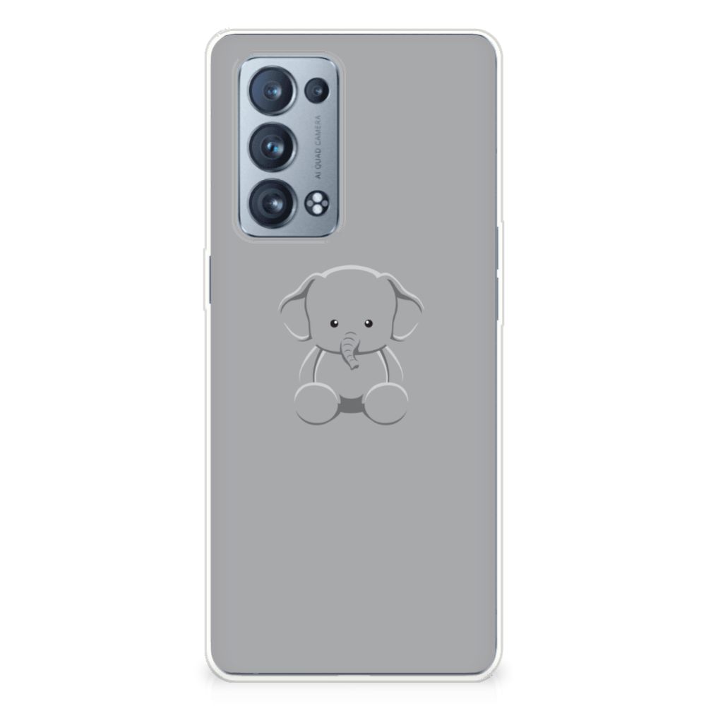OPPO Reno 6 Pro Plus 5G Telefoonhoesje met Naam Grijs Baby Olifant B2C Telecom
