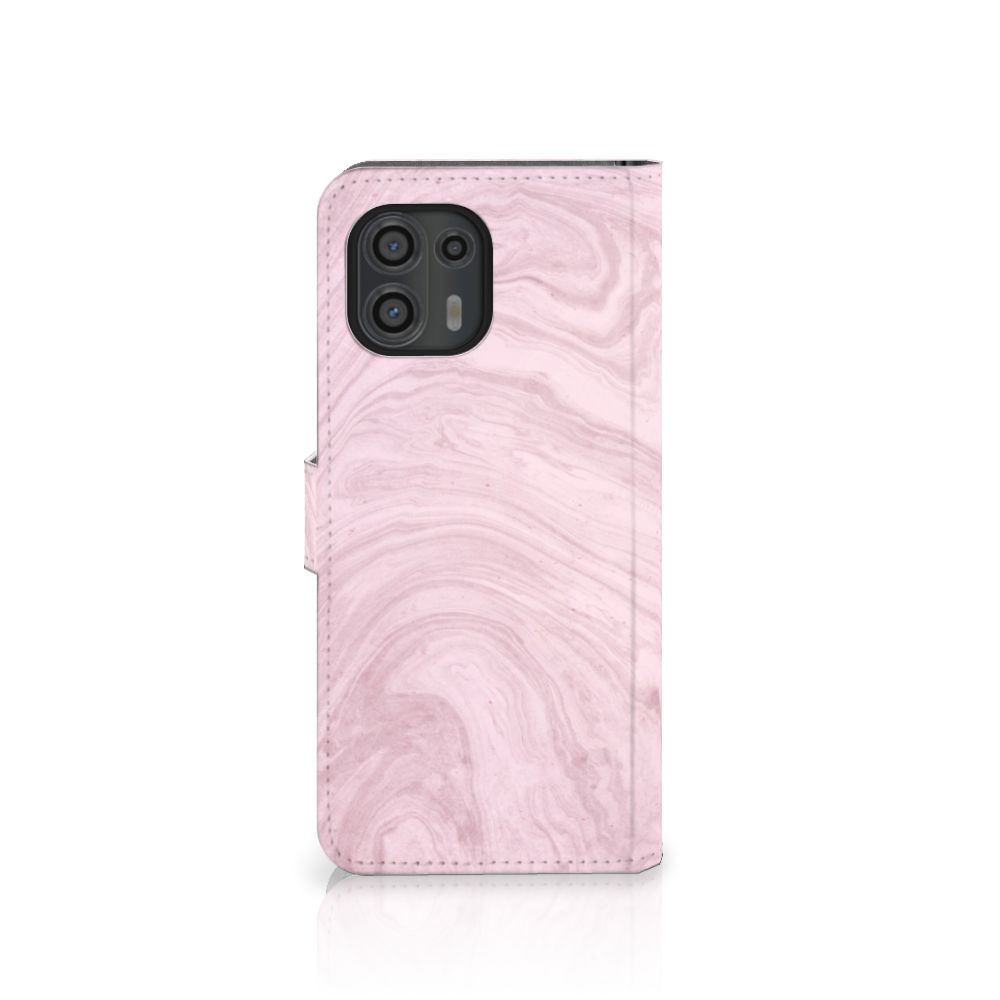 Motorola Edge 20 Lite Bookcase Marble Pink - Origineel Cadeau Vriendin