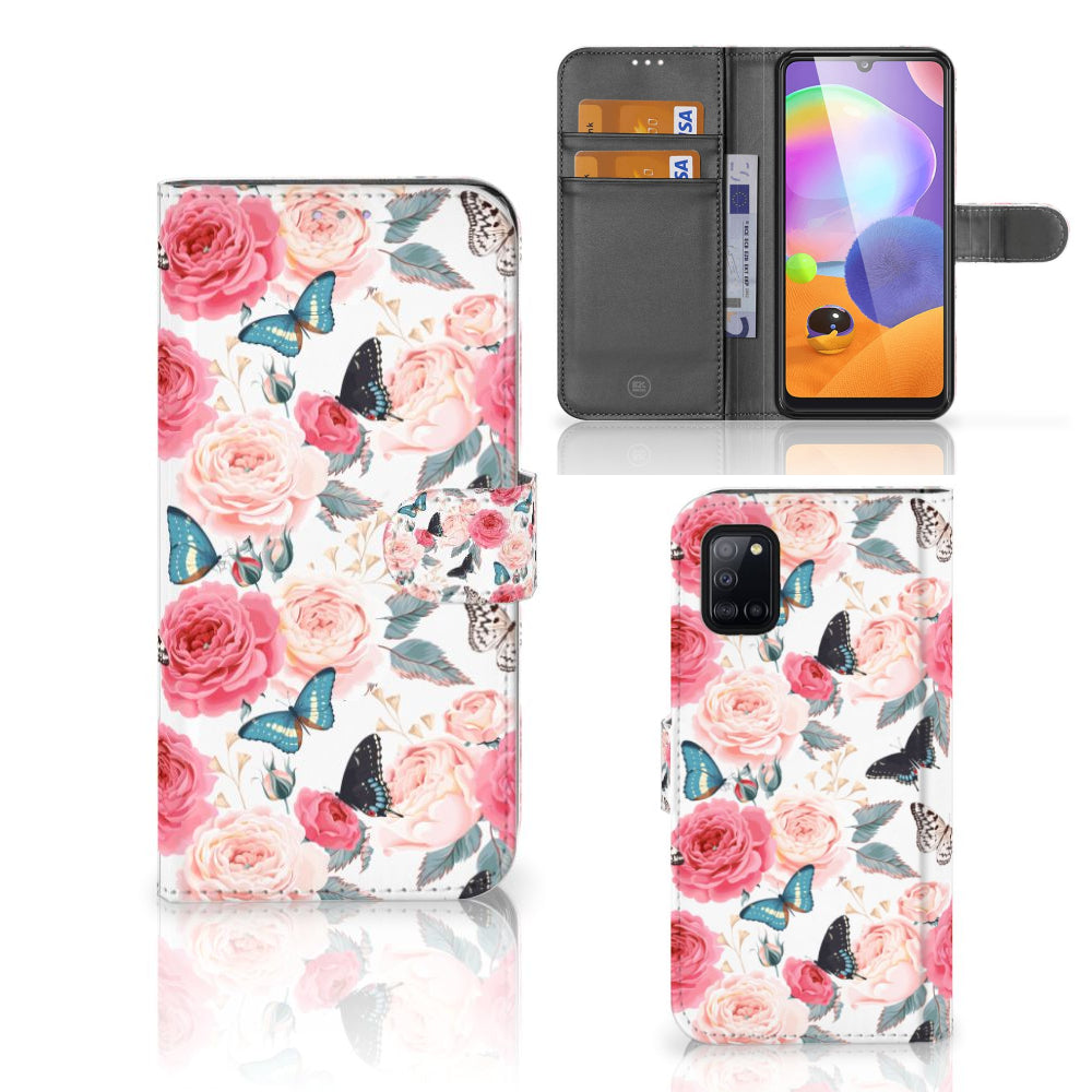 Samsung Galaxy A31 Hoesje Butterfly Roses