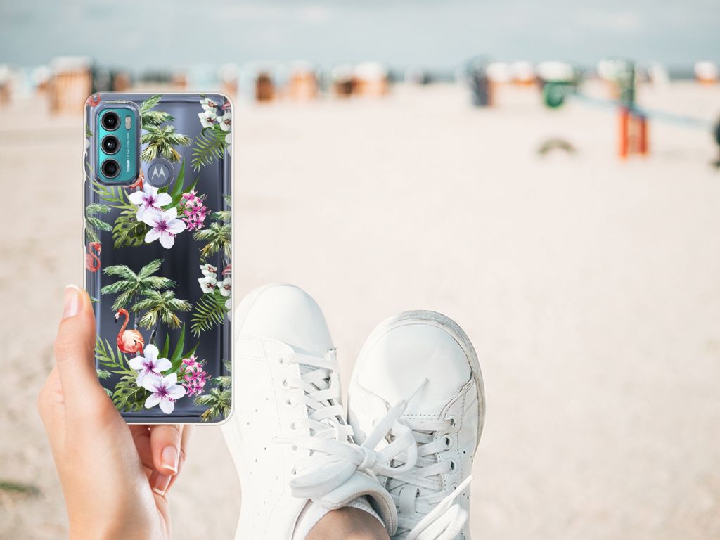 Motorola Moto G60 TPU Hoesje Flamingo Palms B2C Telecom