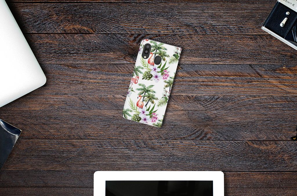 Samsung Galaxy M20 Hoesje maken Flamingo Palms