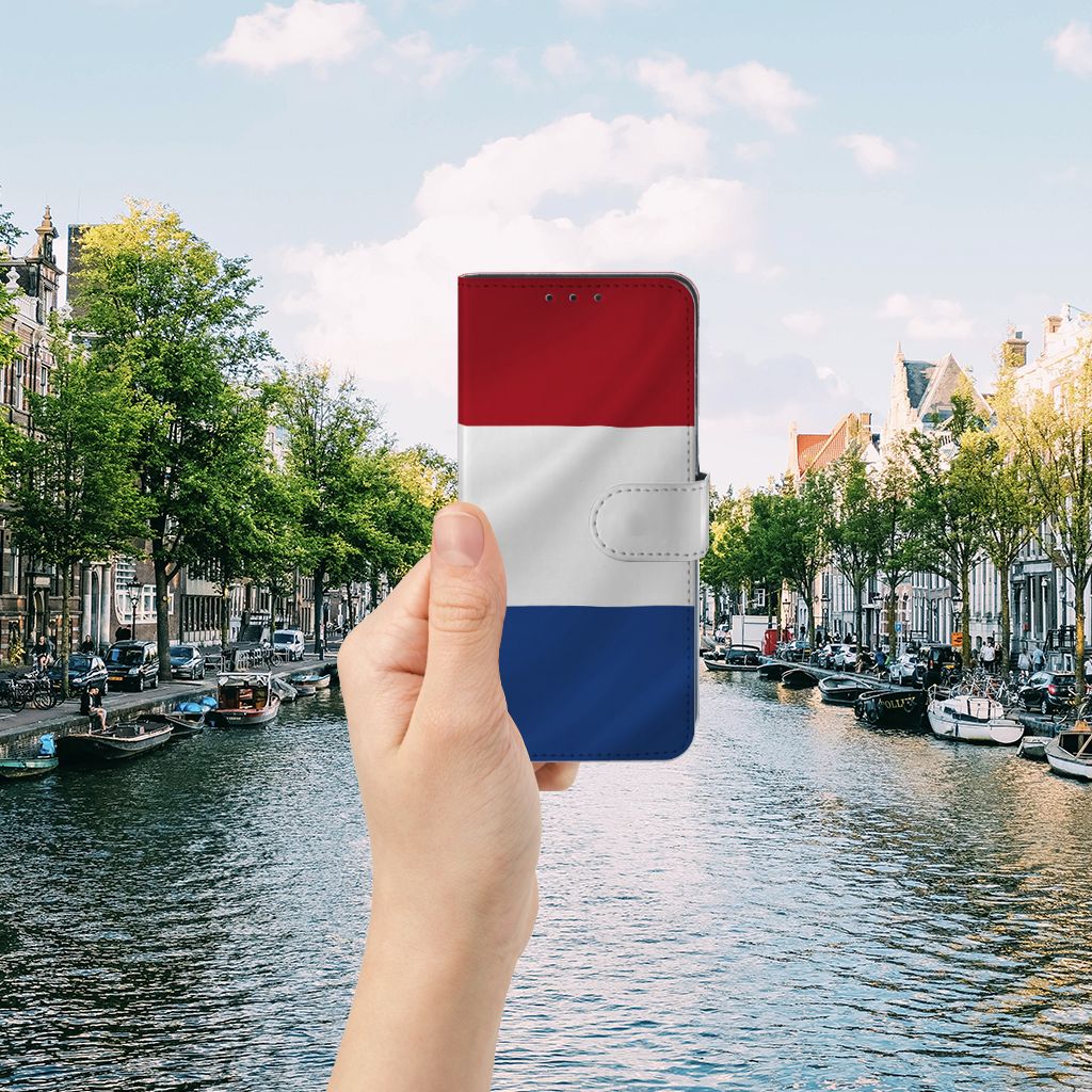 Alcatel 1S 2020 Bookstyle Case Nederlandse Vlag met hand in Amsterdam