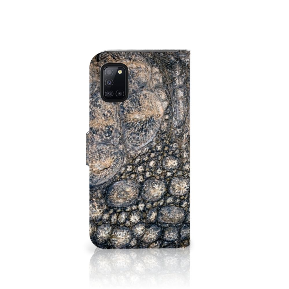 Samsung Galaxy A31 Telefoonhoesje met Pasjes Krokodillenprint