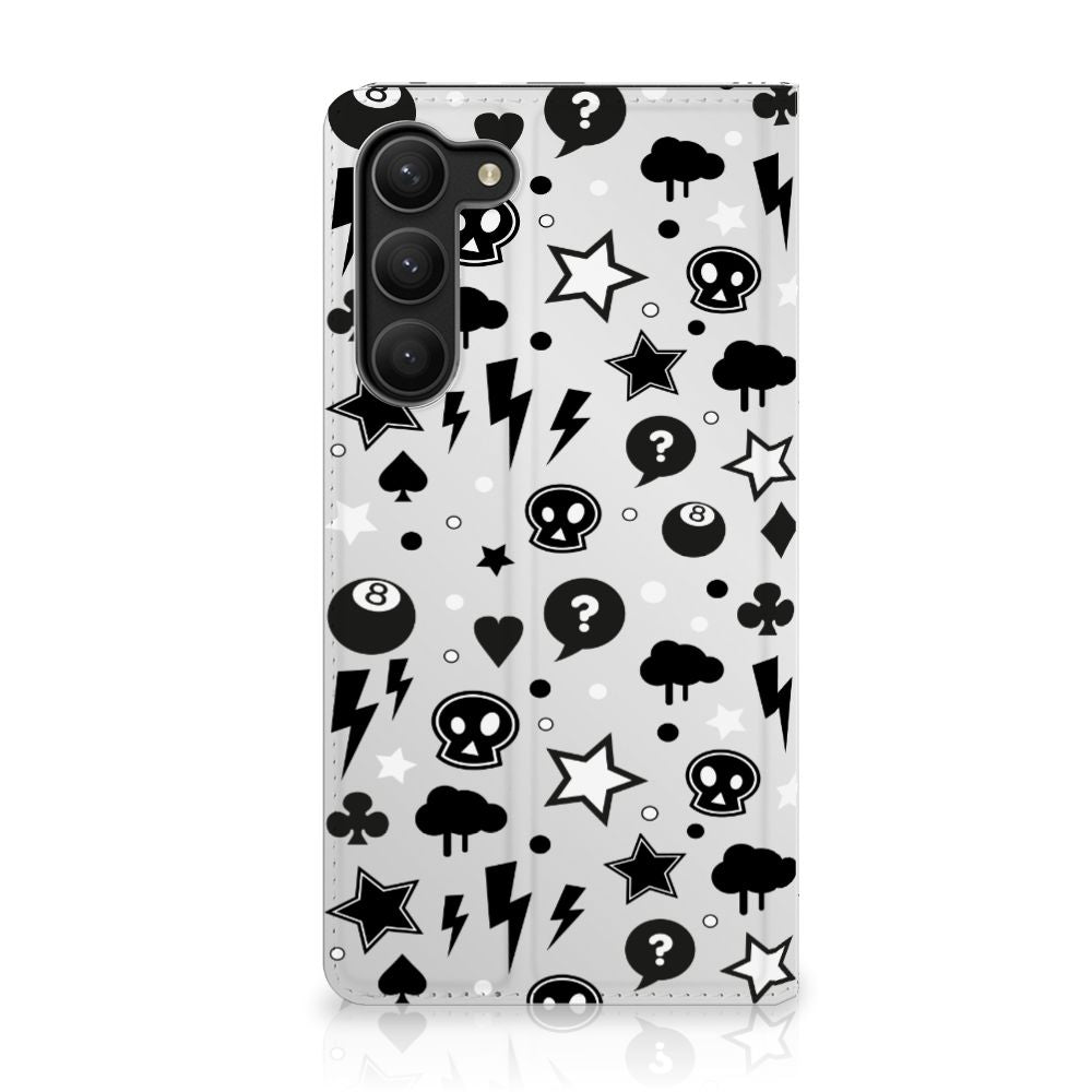 Mobiel BookCase Samsung Galaxy S23 Plus Silver Punk - B2C Telecom
