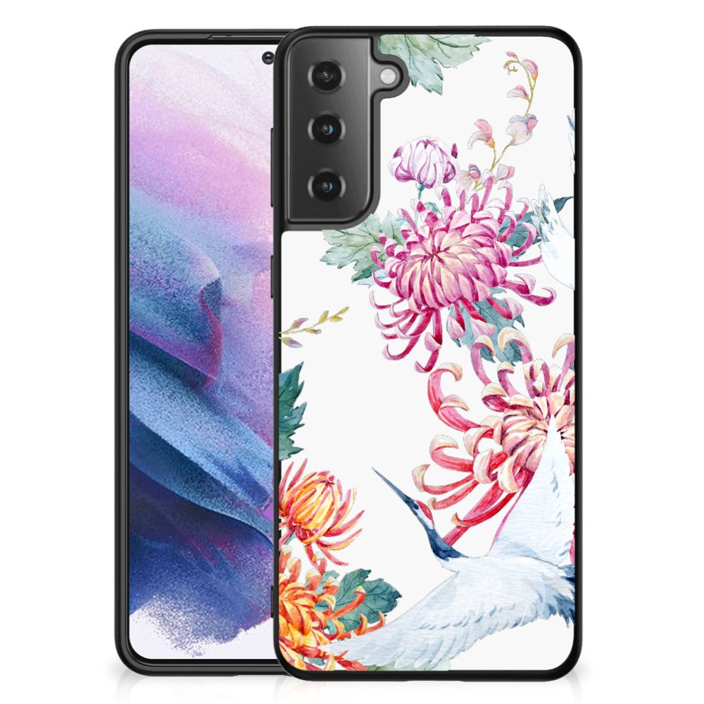 Samsung Galaxy S21 Plus Dierenprint Telefoonhoesje Bird Flowers