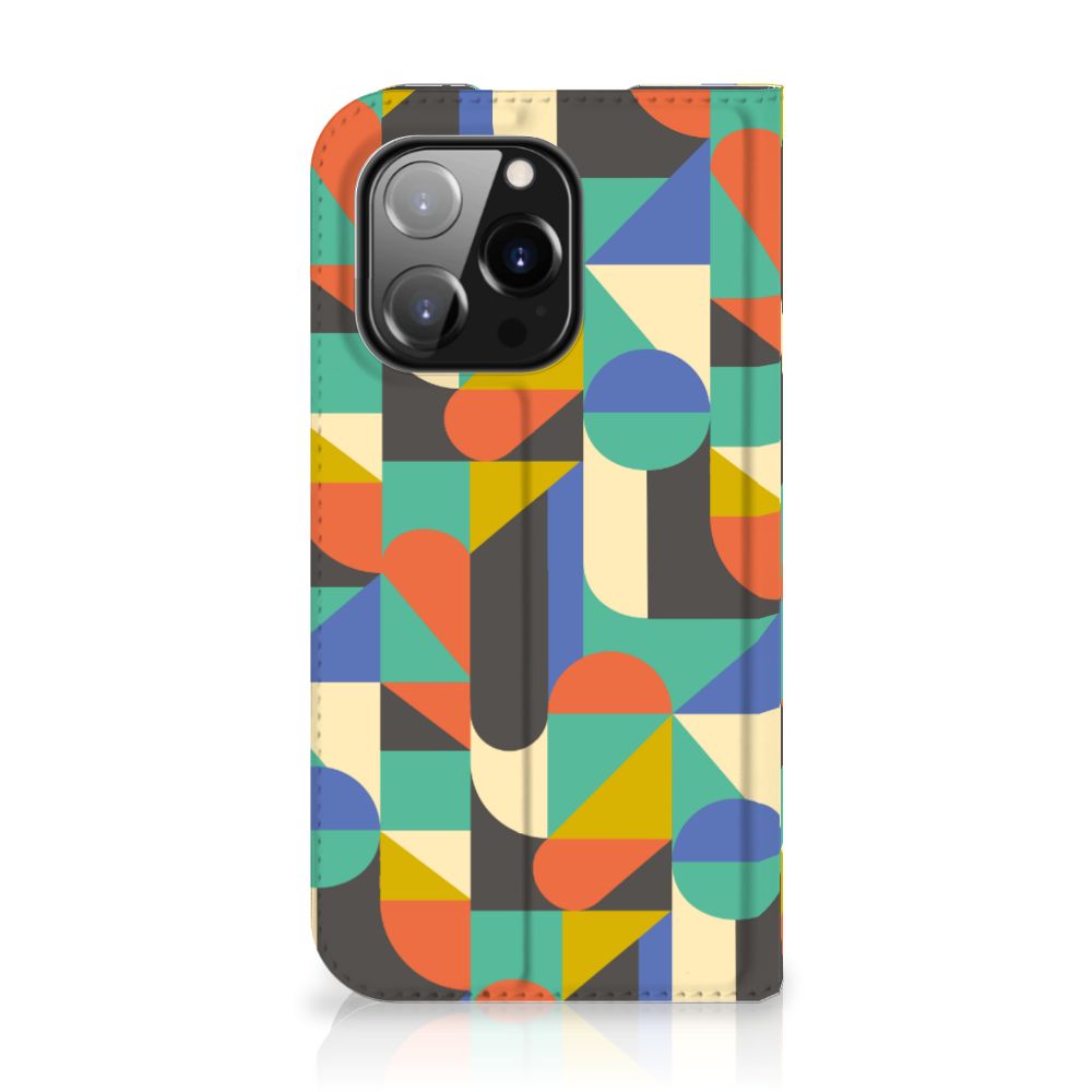iPhone 14 Pro Hoesje met Magneet Funky Retro - B2C Telecom