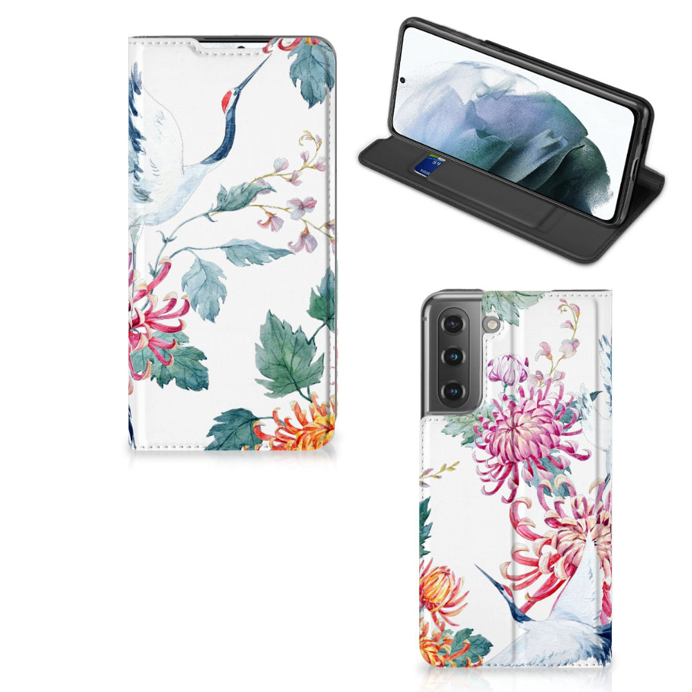 Samsung Galaxy S21 FE Hoesje maken Bird Flowers