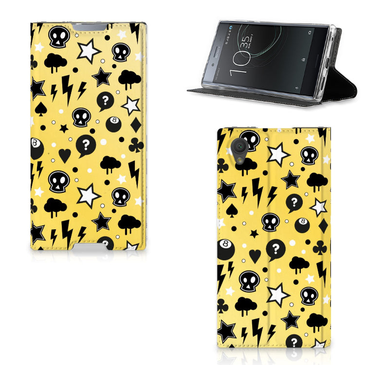 Mobiel BookCase Sony Xperia L1 Punk Geel