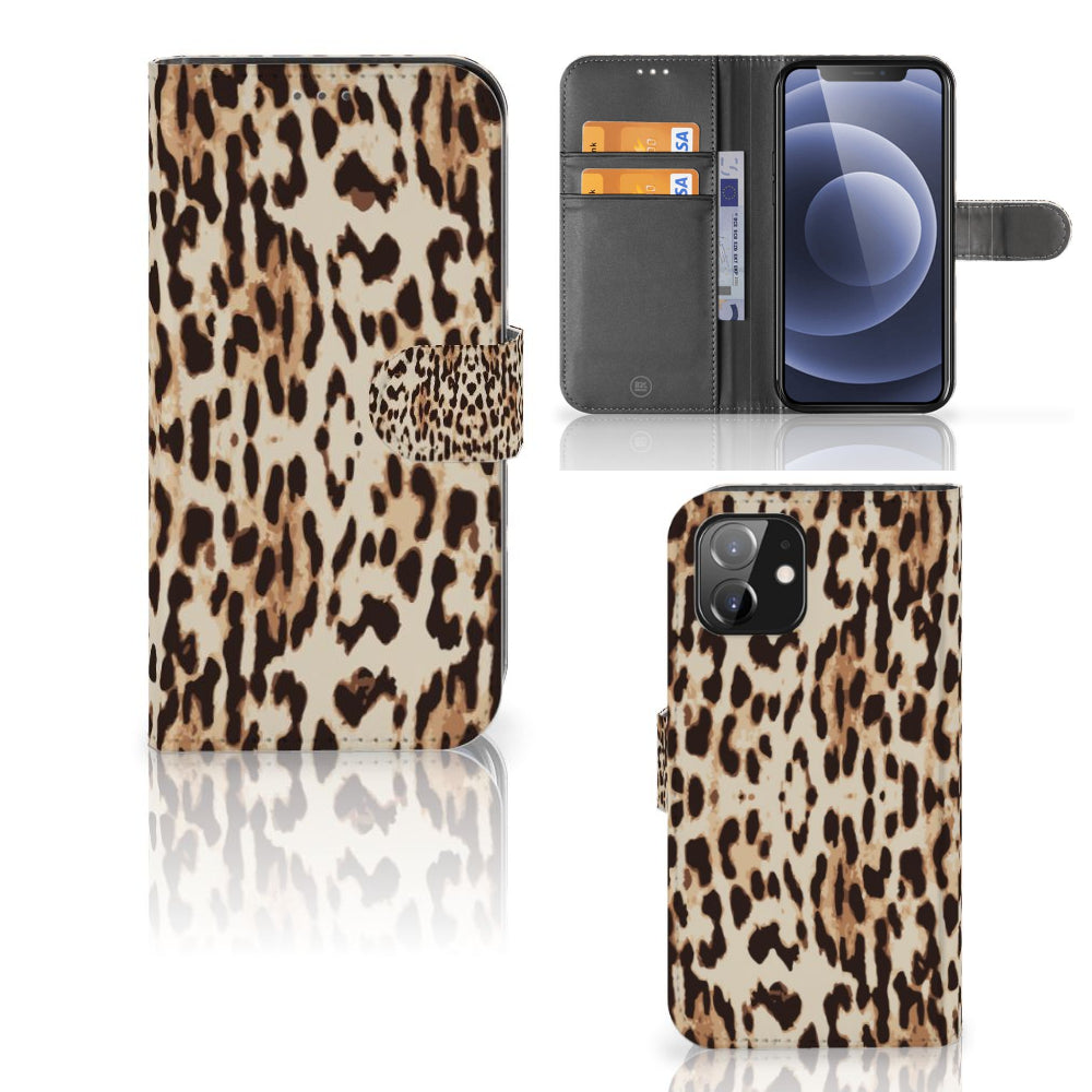 iPhone 12 | 12 Pro (6.1") Telefoonhoesje met Pasjes Leopard