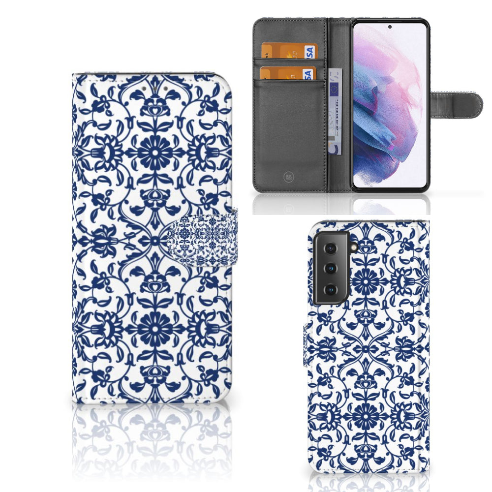 Samsung Galaxy S21 Plus Hoesje Flower Blue