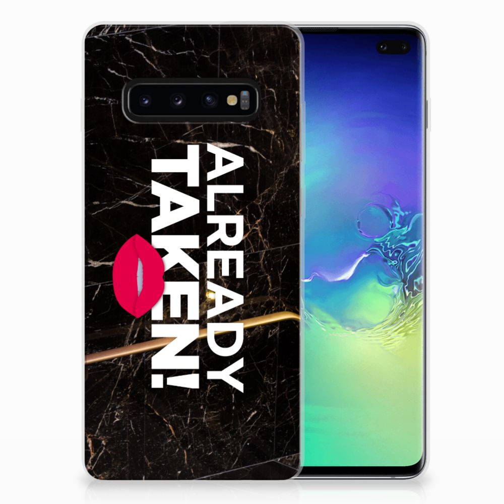 Samsung Galaxy S10 Plus Siliconen hoesje met naam Already Taken Black