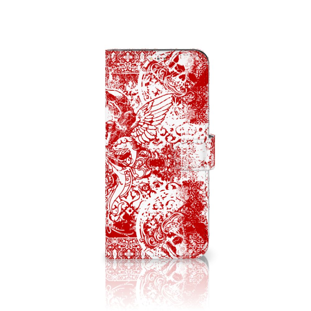 Telefoonhoesje met Naam OPPO A15 Angel Skull Rood