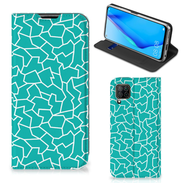Huawei P40 Lite Bookcase Cracks Blue - B2C Telecom