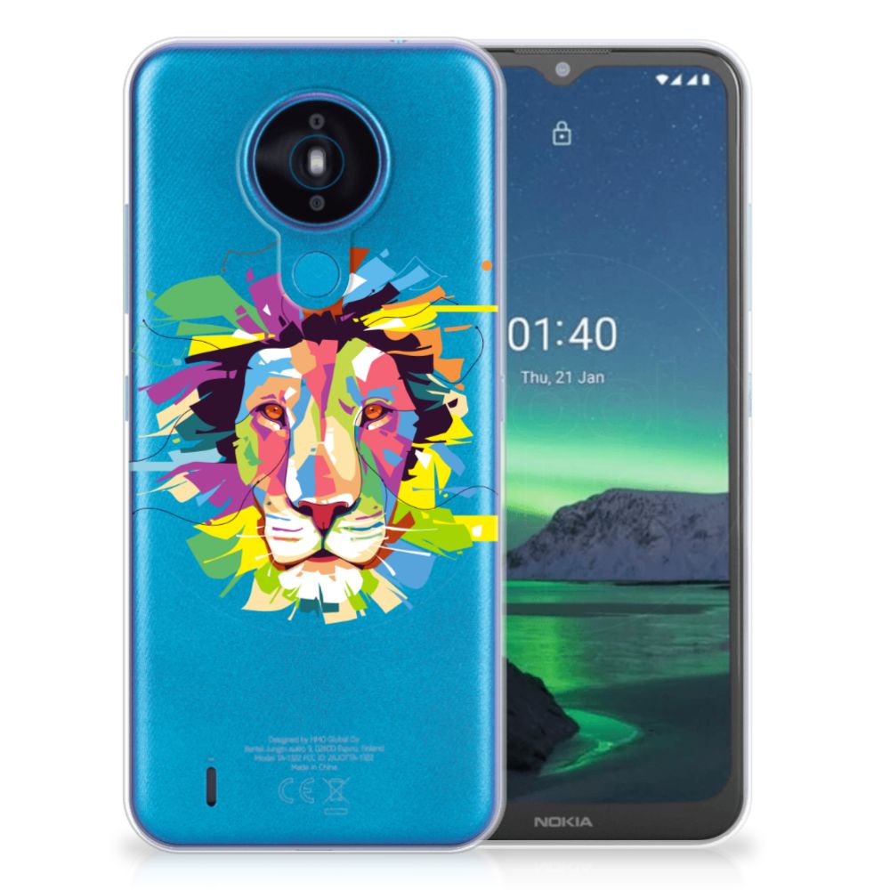 Nokia 1.4 Telefoonhoesje met Naam Lion Color