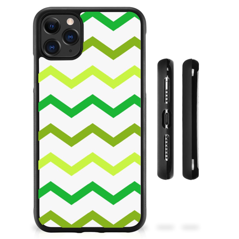 Apple iPhone 11 Pro Max Bumper Case Zigzag Groen B2C Telecom