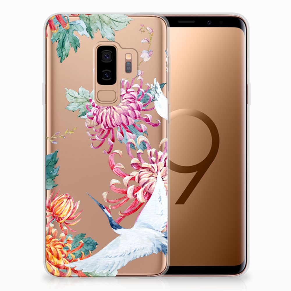 Samsung Galaxy S9 Plus TPU Hoesje Bird Flowers