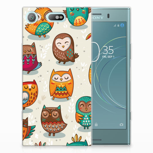 Sony Xperia XZ1 Compact TPU Hoesje Vrolijke Uilen