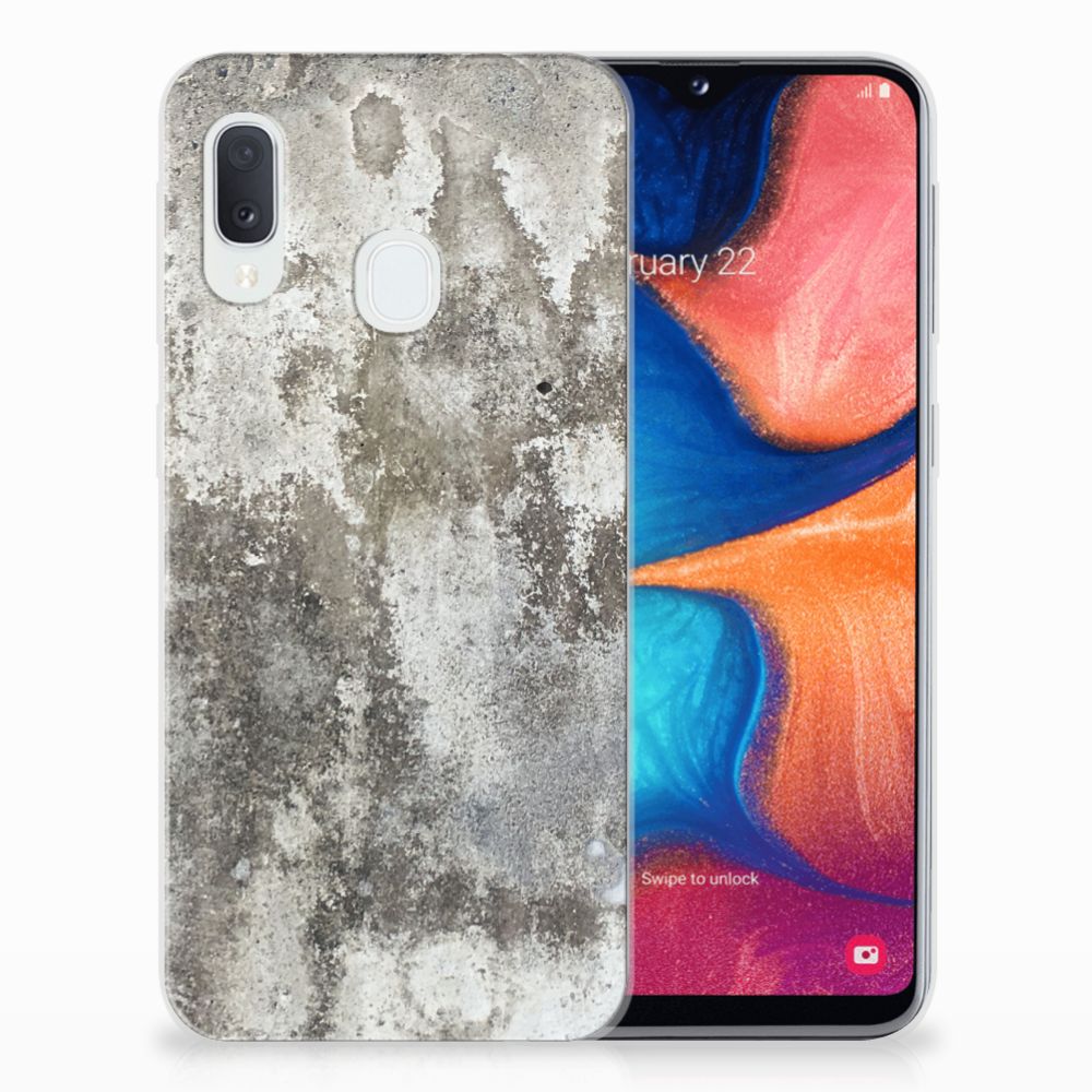 Samsung Galaxy A20e TPU Siliconen Hoesje Beton Print