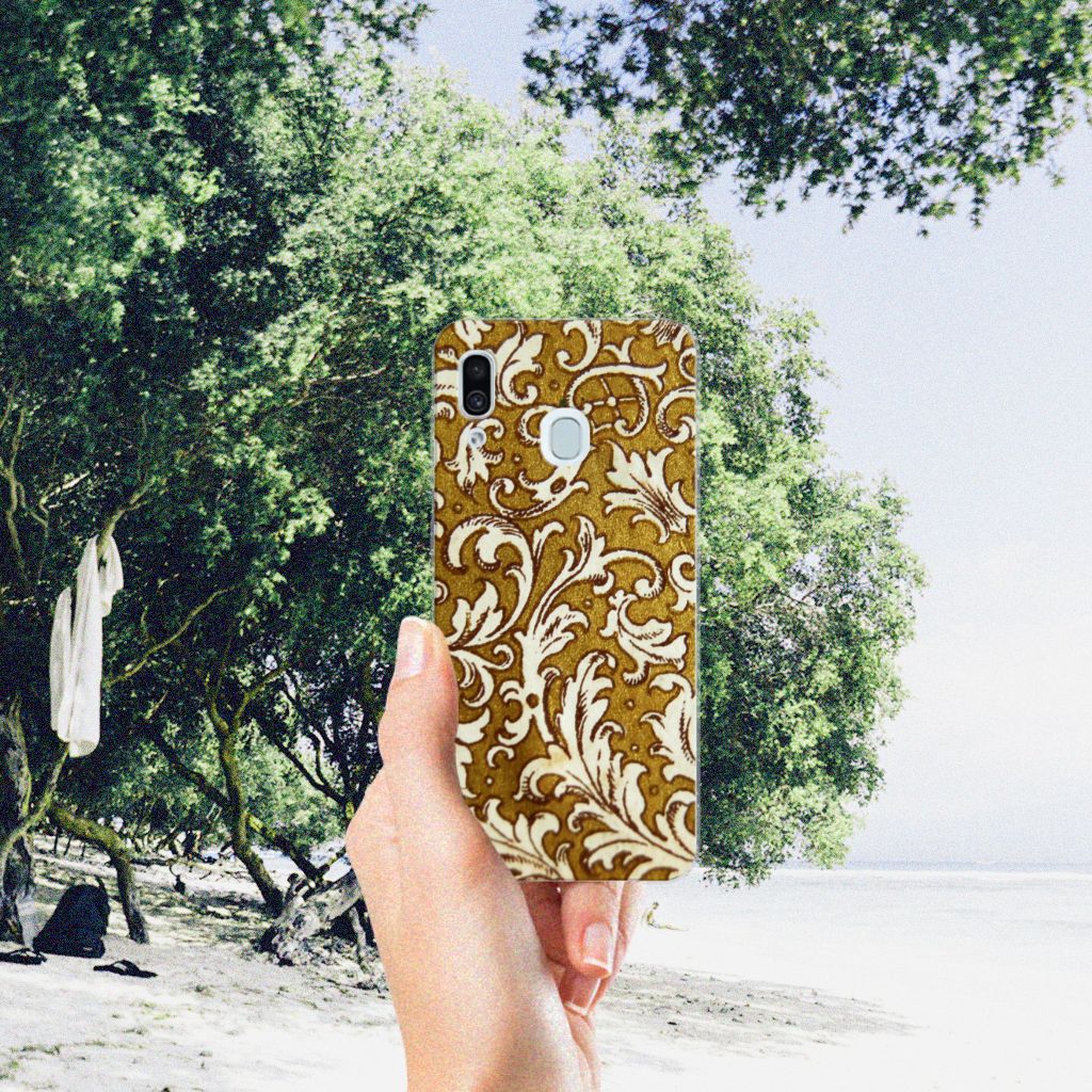 Siliconen Hoesje Samsung Galaxy A30 Barok Goud