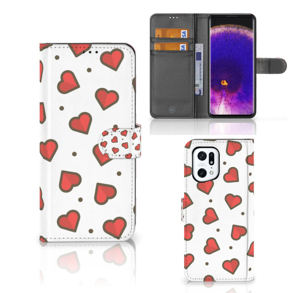 OPPO Find X5 Pro Telefoon Hoesje Hearts