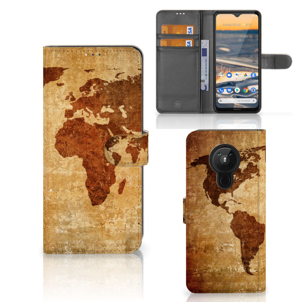 Nokia 5.3 Flip Cover Wereldkaart