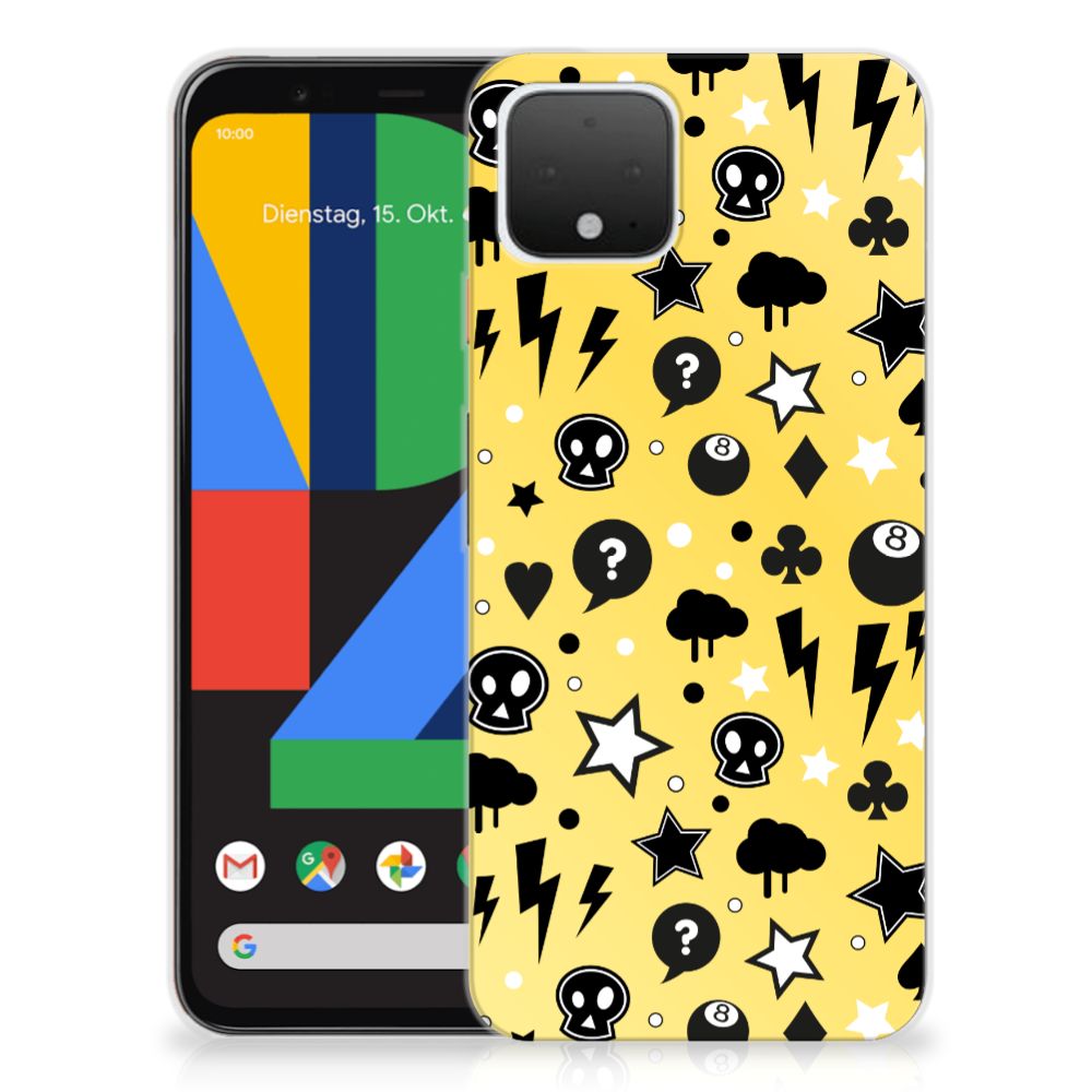 Silicone Back Case Google Pixel 4 Punk Geel