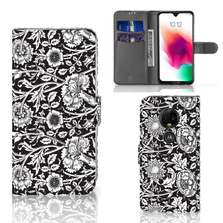 Motorola Moto G7 | G7 Plus Hoesje Black Flowers