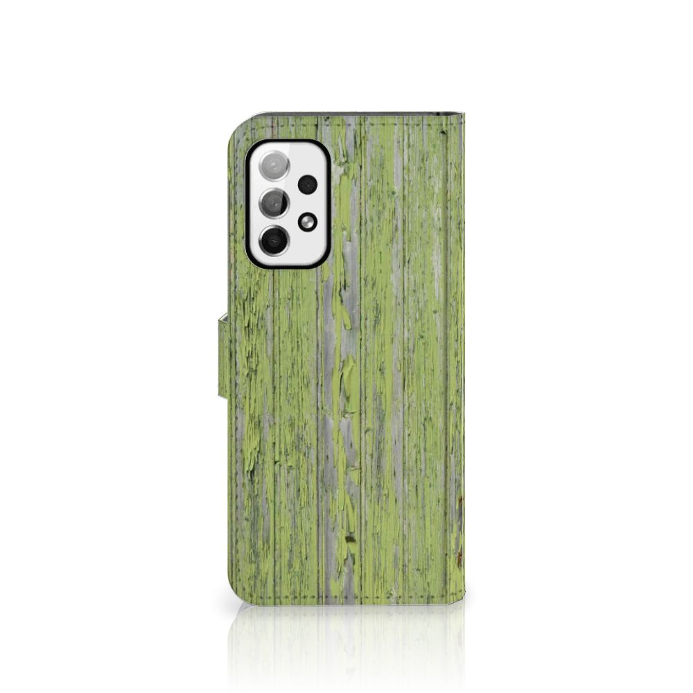 Samsung Galaxy A73 5G Book Style Case Green Wood