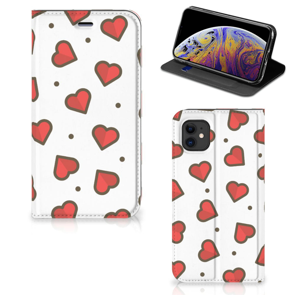 Apple iPhone 11 Hoesje met Magneet Hearts