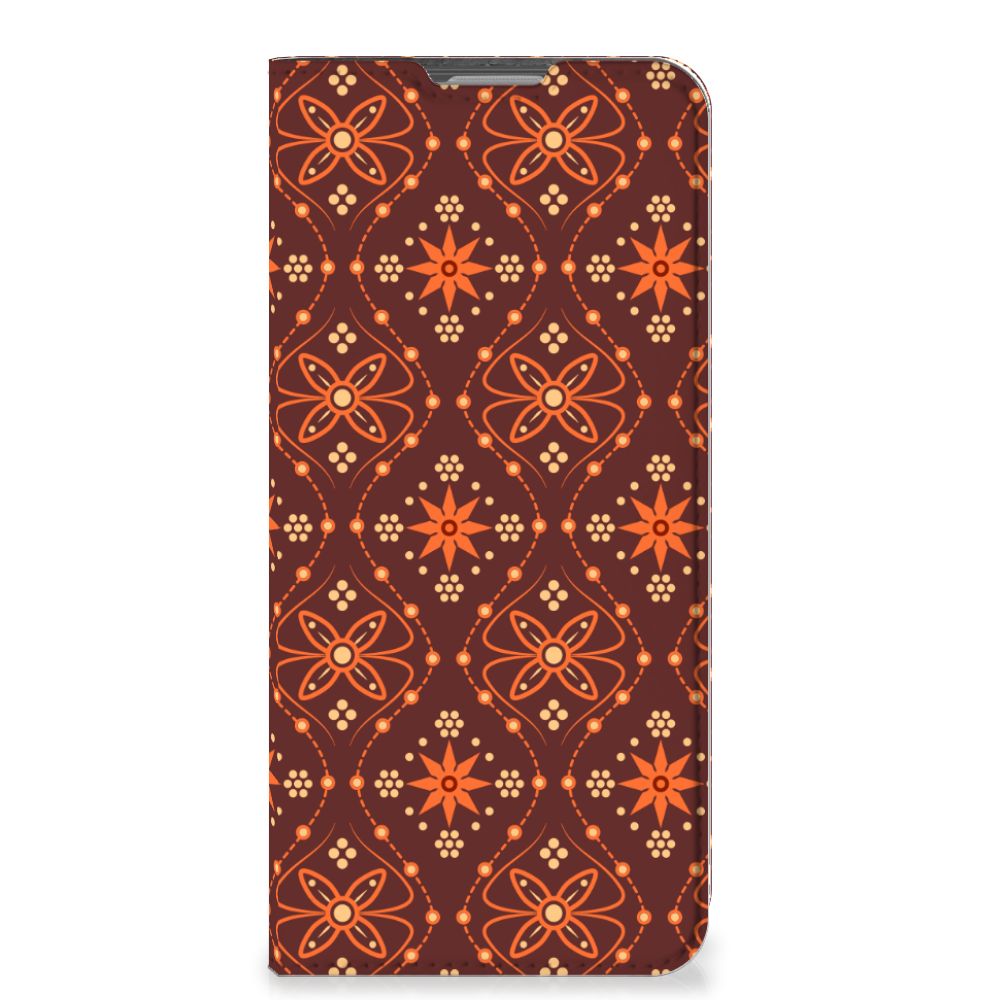 OPPO Reno8 Lite Hoesje met Magneet Batik Brown - B2C Telecom