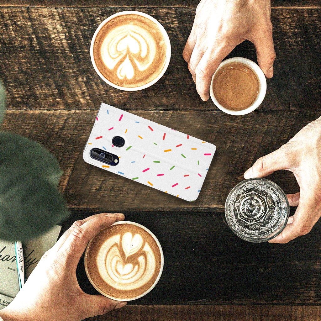Samsung Galaxy A60 Flip Style Cover Donut Roze