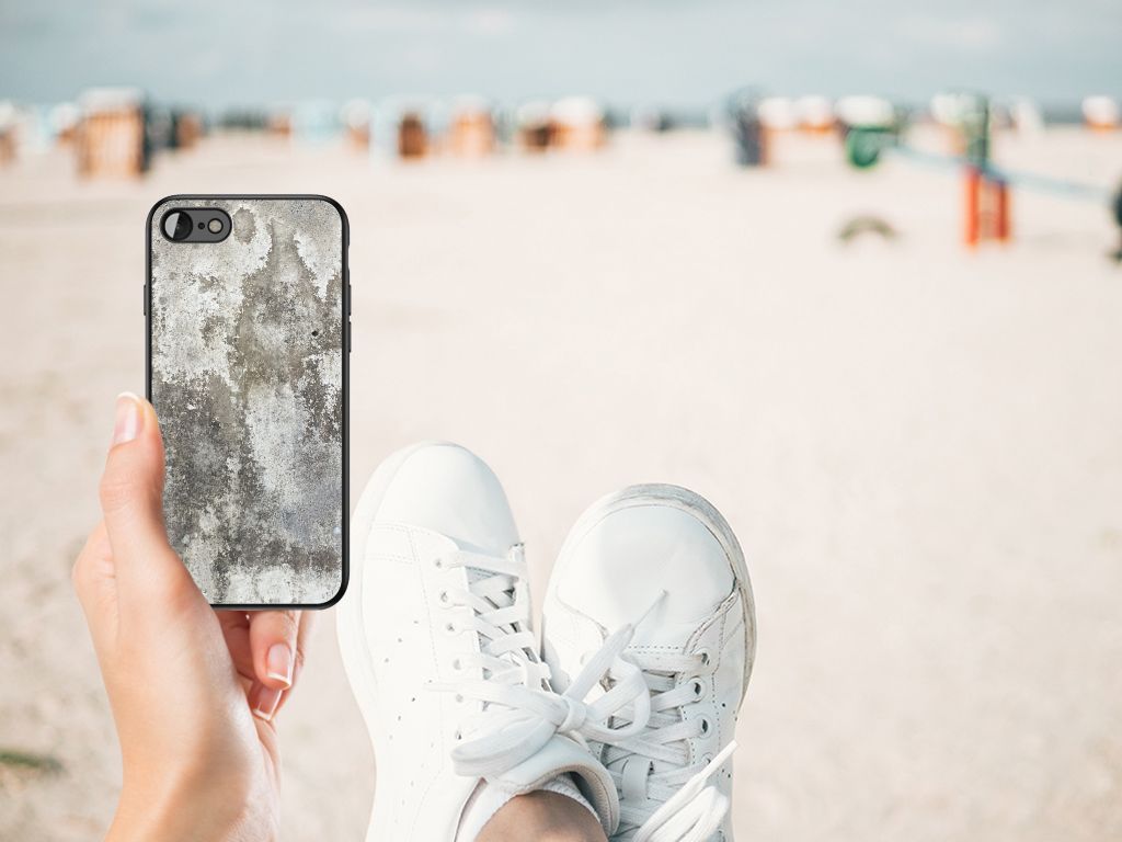 iPhone SE 2022 | SE 2020 | 7/8 Marmeren Print Telefoonhoesje Beton Print op het strand met sneakers