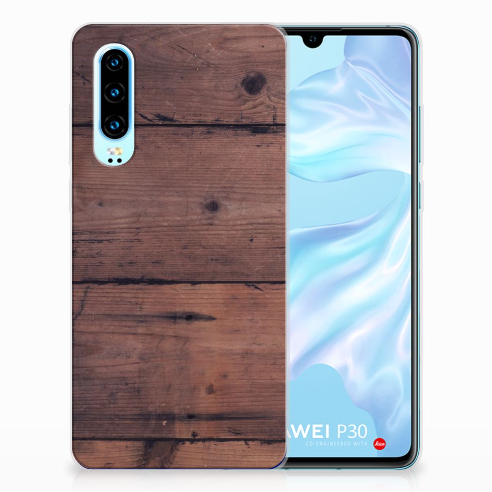 Huawei P30 Bumper Hoesje Old Wood