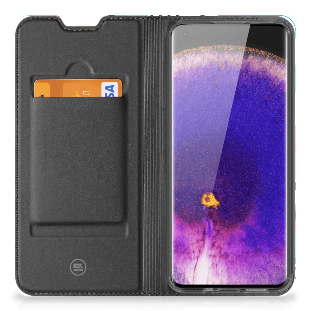 OPPO Find X5 Stand Case Blokken Kleurrijk