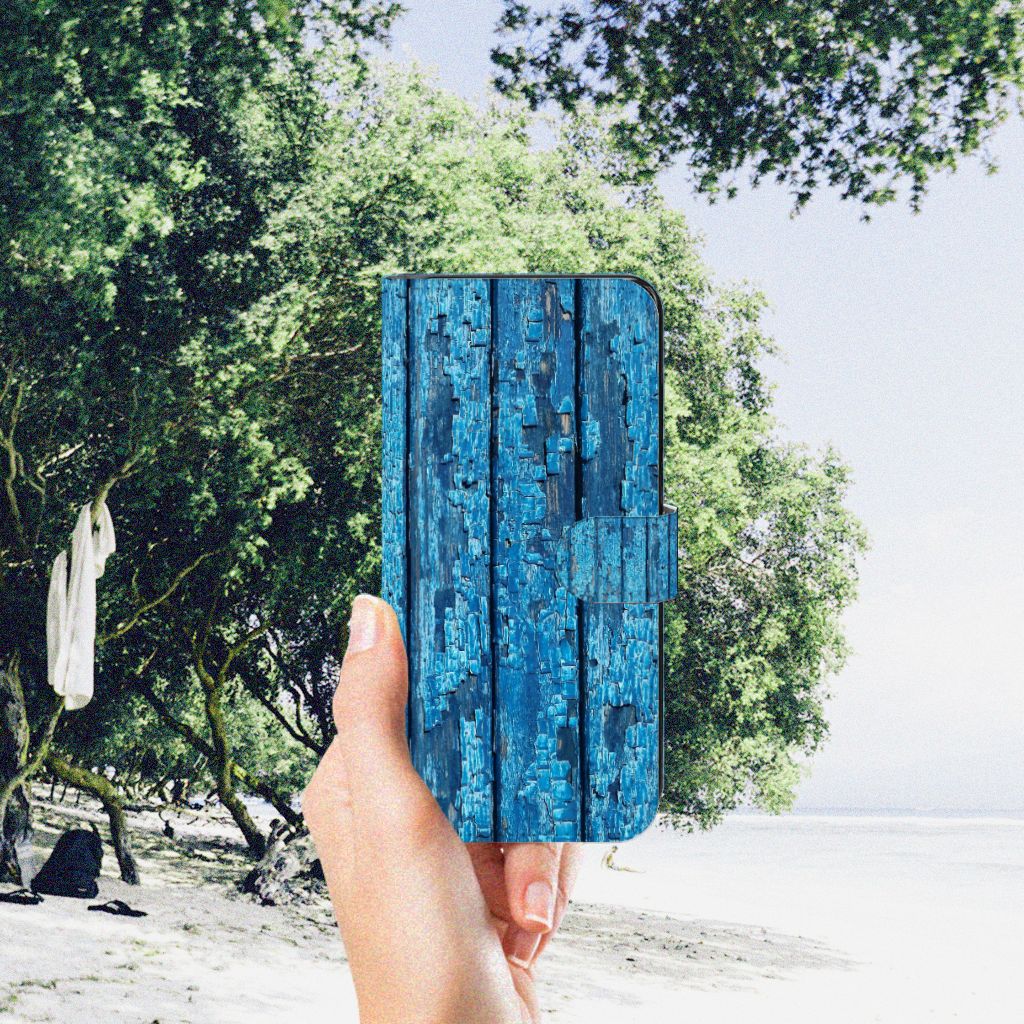 Samsung Galaxy A34 Book Style Case Wood Blue