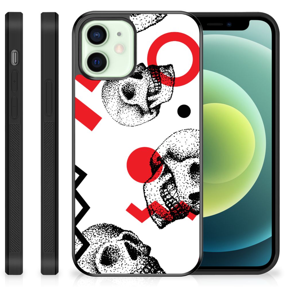 Mobiel Case iPhone 12 Mini Skull Red
