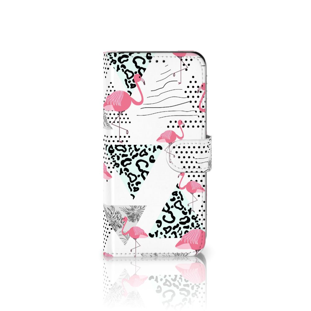 Samsung Galaxy A7 (2018) Telefoonhoesje met Pasjes Flamingo Triangle