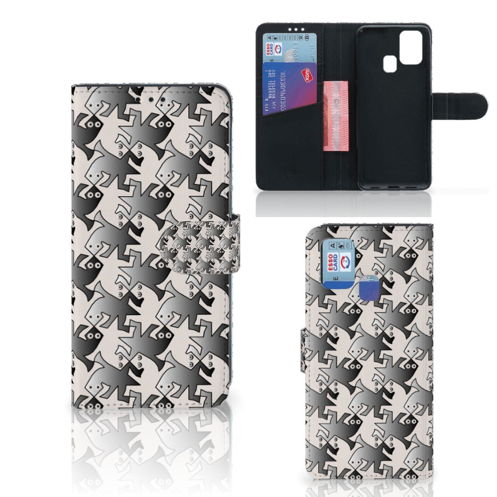 Samsung Galaxy M31 Telefoonhoesje met Pasjes Salamander Grey