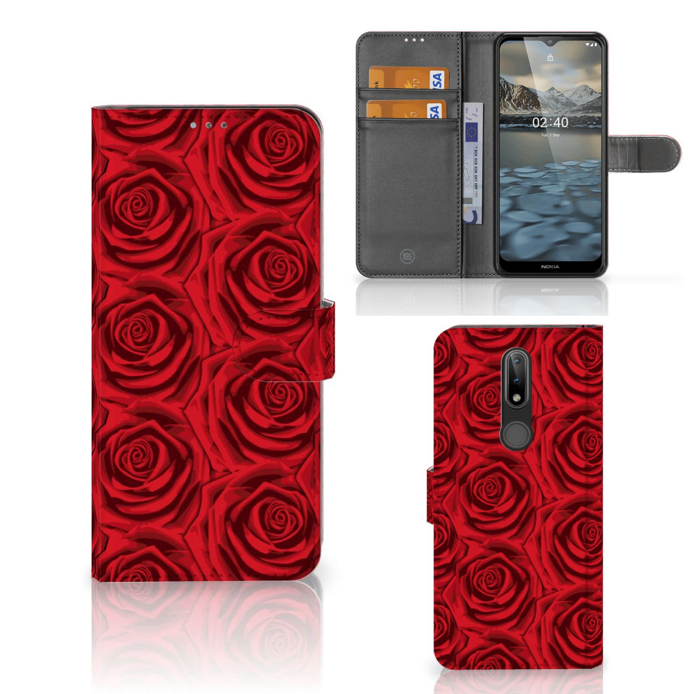 Nokia 2.4 Hoesje Red Roses