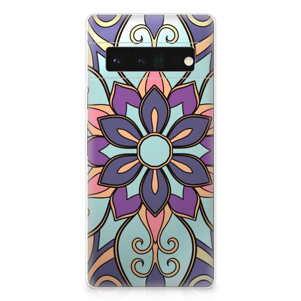Google Pixel 6 Pro TPU Case Purple Flower