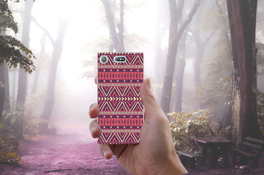 Sony Xperia XZ1 Compact TPU bumper Aztec Paars