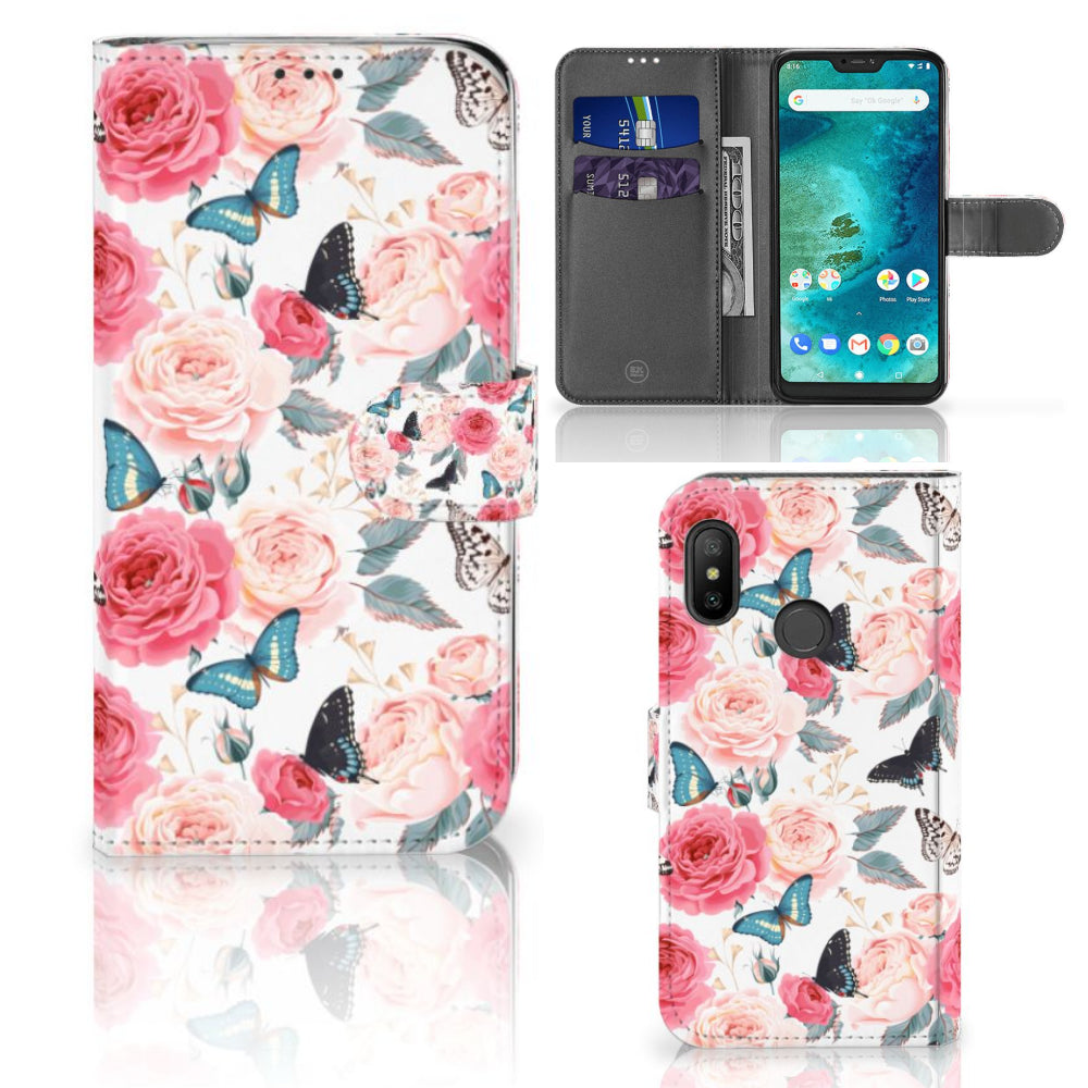 Xiaomi Mi A2 Lite Hoesje Butterfly Roses