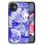 Telefoonhoesje iPhone 11 Angel Skull Blauw met opvallend ontwerp in blauw en zwart.
