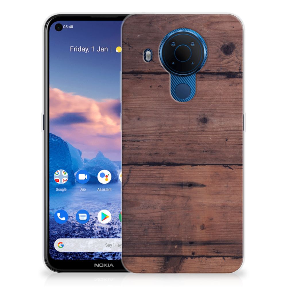 Nokia 5.4 Bumper Hoesje Old Wood