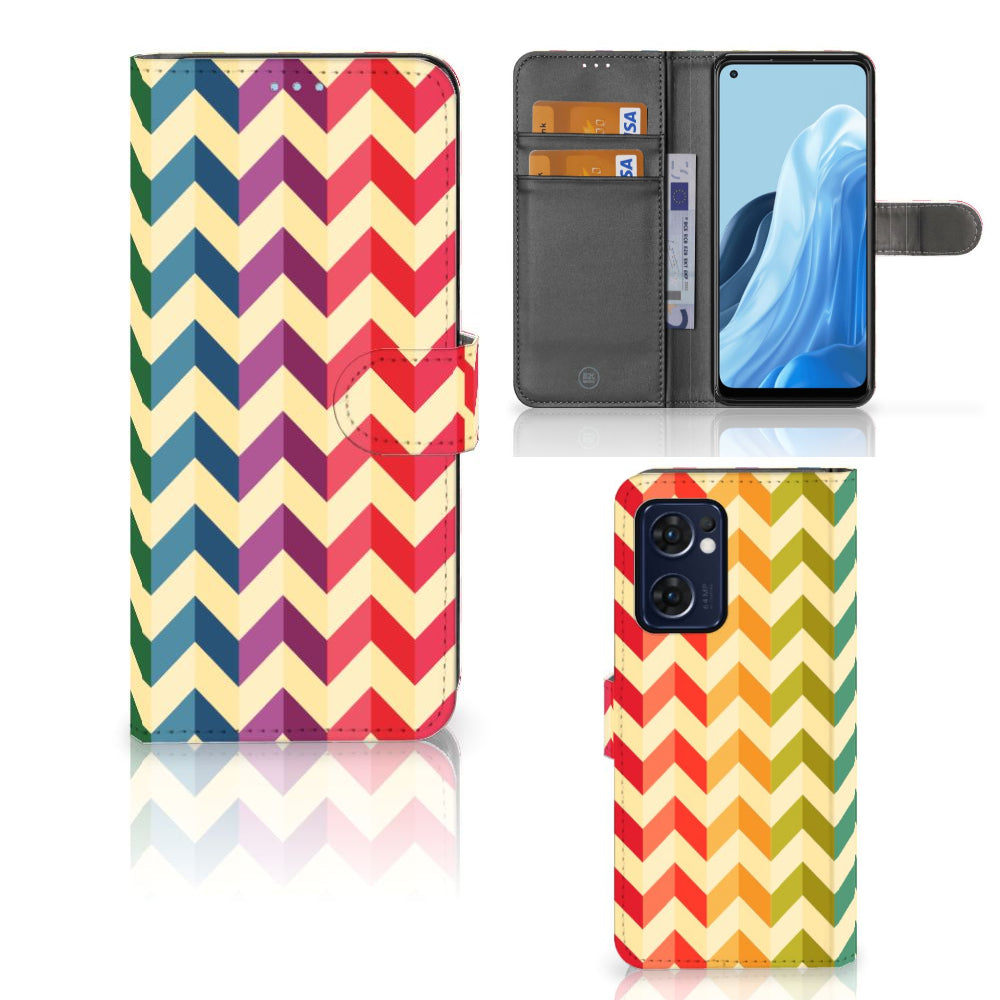 OPPO Find X5 Lite | Reno 7 5G Telefoon Hoesje Zigzag Multi Color