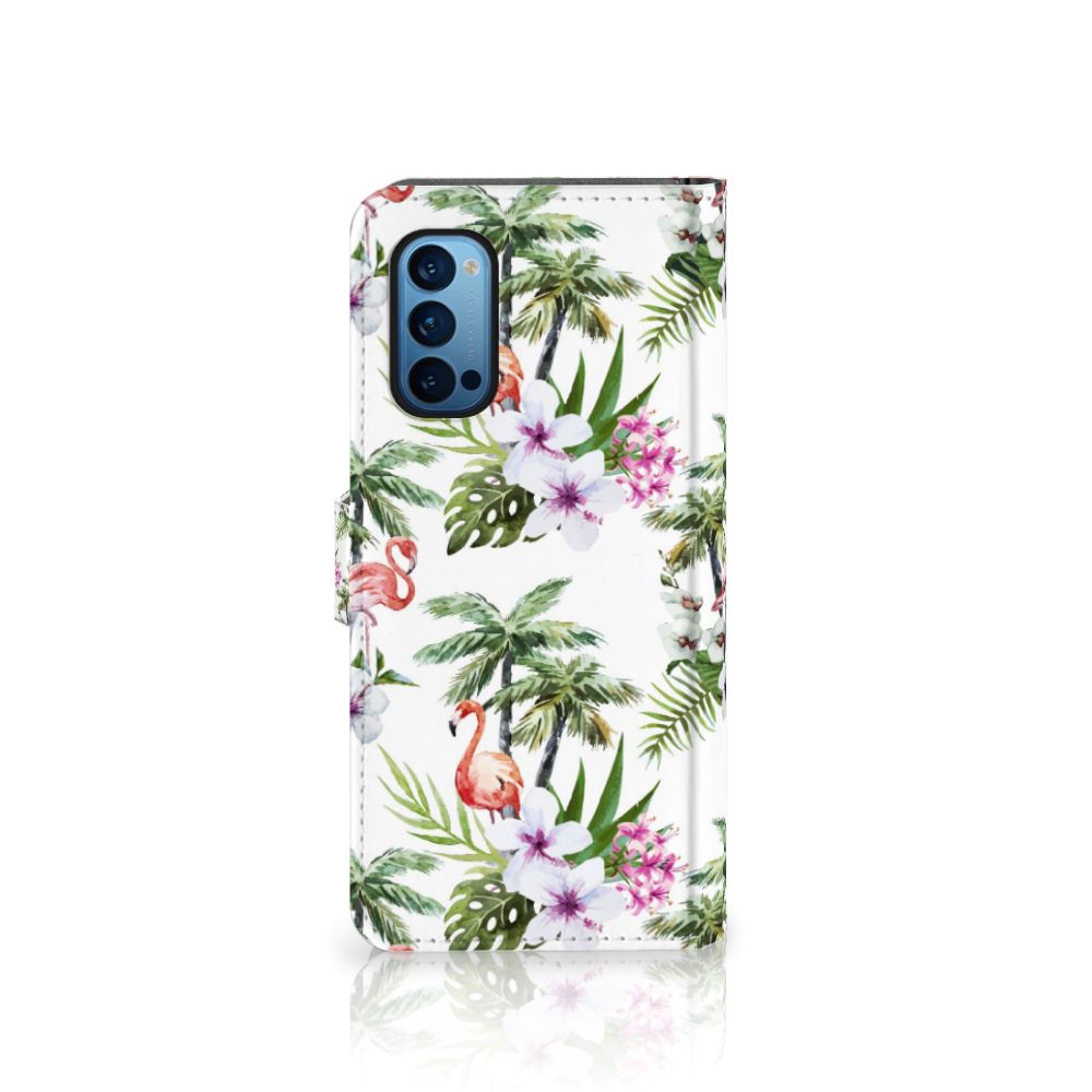 OPPO Reno 4 Pro 5G Telefoonhoesje met Pasjes Flamingo Palms