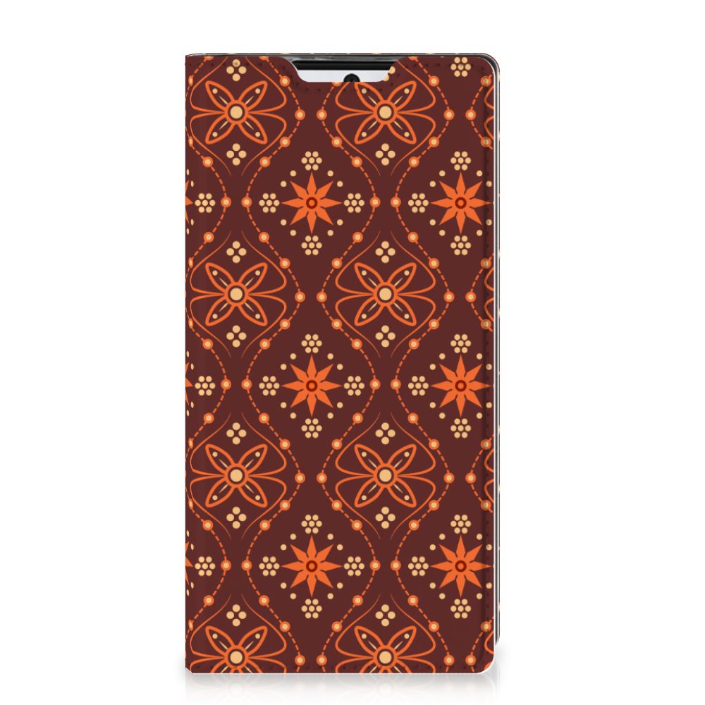Samsung Galaxy Note 10 Hoesje met Magneet Batik Brown